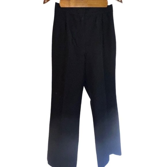 Vintage 1980s/90s Black Wrangler Polyester Wide Leg Dress Pants Size 9/10 - Picture 1 of 5